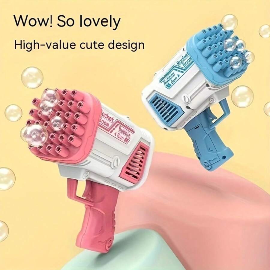 مسدس بازوكا الفقاعات حجم صغير مع قارورة صغيرة لسائل الصابون