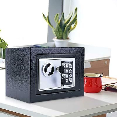 Coffre fort Noir Solide Inoxydable 23X17X17