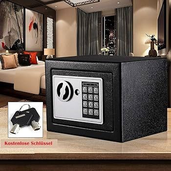 Coffre fort Noir Solide Inoxydable 23X17X17