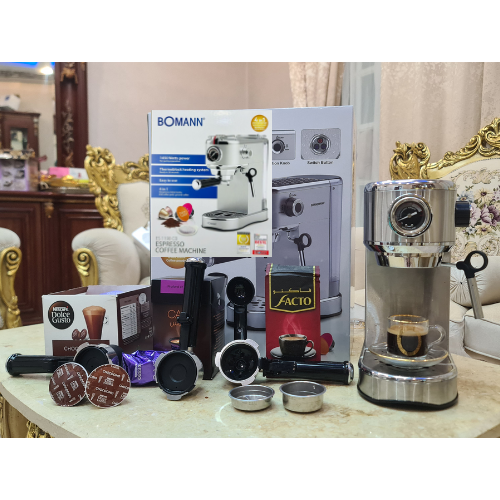 ماكنة صنع القهوة بومان الألمانية Machine à Café Expresso BOMANN 19 Bar – 4 En 1 – Dolce Gusto / Nespresso / Poudre / cappuccino cafetière