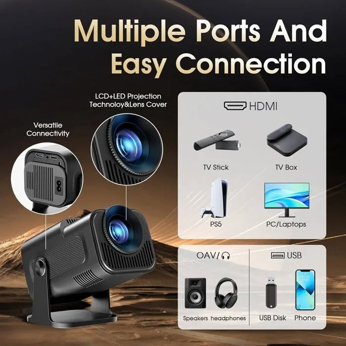 Projecteur 4K Android 11 Wifi 6 أحدث نسخة