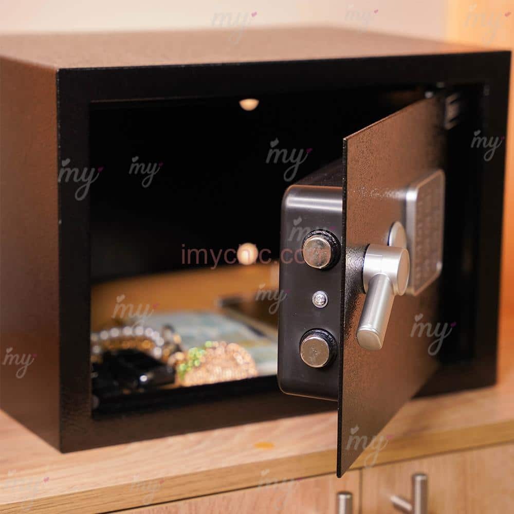 كوفر أسود حجم كبير Coffre fort Noir Solide Inoxydable 35X25X25
