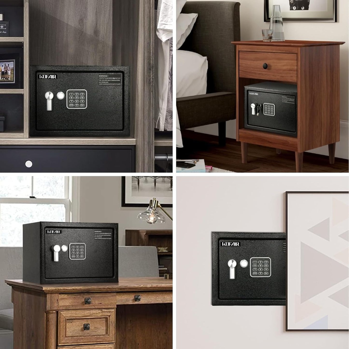 كوفر أسود حجم كبير Coffre fort Noir Solide Inoxydable 35X25X25