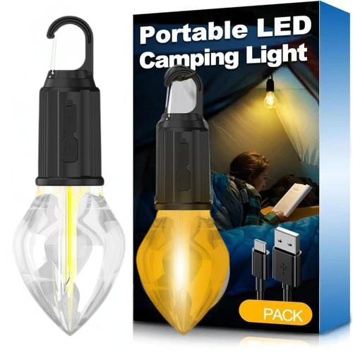 مصباح LED على شكل💡لامبة💡 لاسلكي لا يتلف قابل لإعادة الشحن🔋🔌