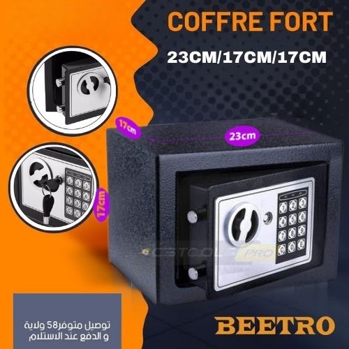 Coffre fort Noir Solide Inoxydable 23X17X17