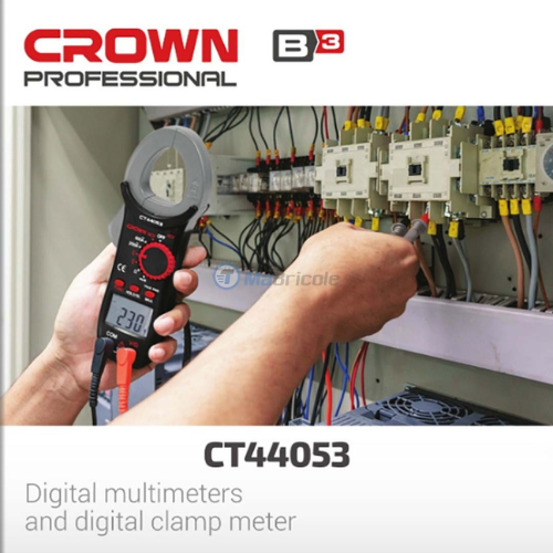 مشبك رقمي أصلي من كراون متعدد الوظائف لقياس التيار الكهربائي بدقة عالية CROWN Pince Multimètre Numérique 600V CT44053