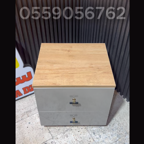 طابل دو نوي مزود بدرج سري مع قفل الكتروني ذكي .مصنوعة بخشب mdf المستورد الإسباني