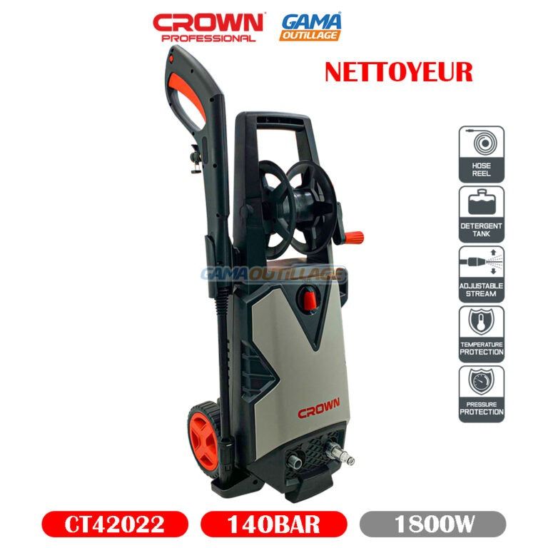 Nettoyeur Haute Pression 140bar 1800W CROWN ORIGINAL حجم كبير