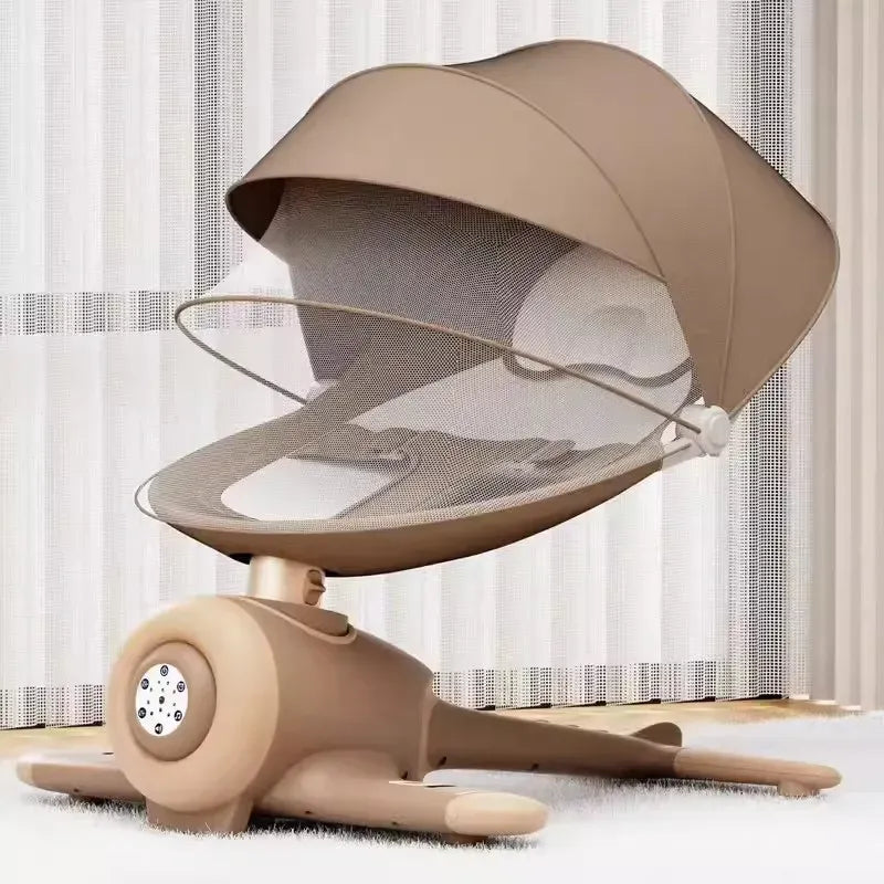 كرسي هزاز للأطفال كهربائي مع موسيقى وتحكم عن بعد تصميم طائرة فريد ومريح