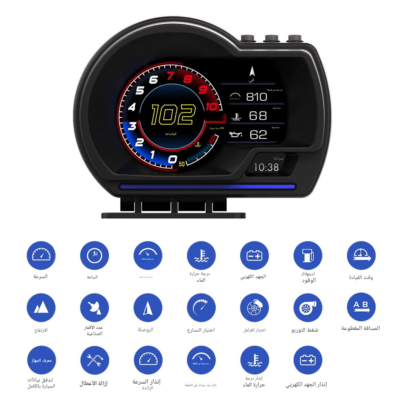 Digital Car Dashboard OBD2 – شاشة ذكية لمراقبة أداء سيارتك باحتراف