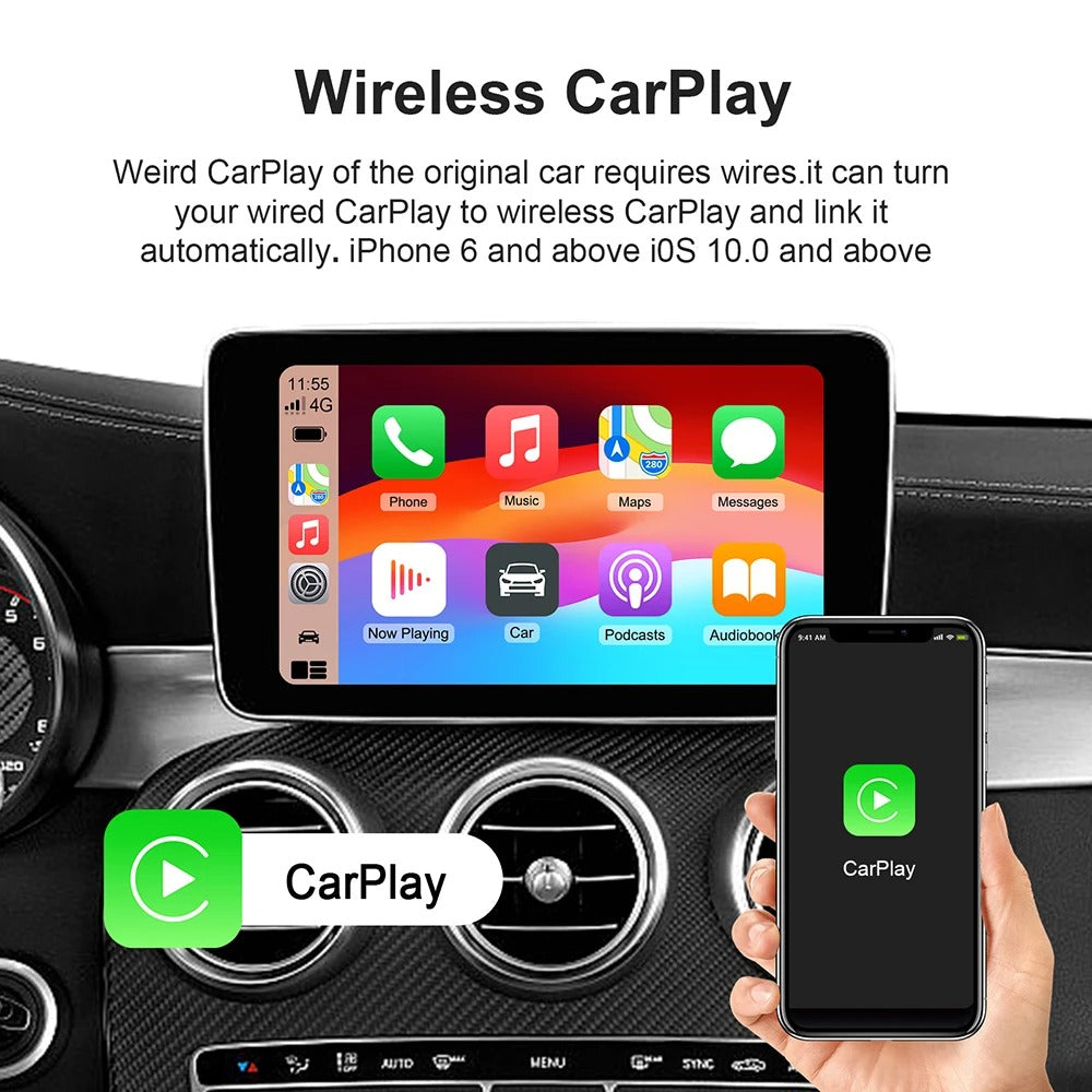 Box CarPlay Sans Fil Android 13 pour Voiture Stockage 32GB + 2GB RAM  جهاز ميديا بنظام أندرويد 13