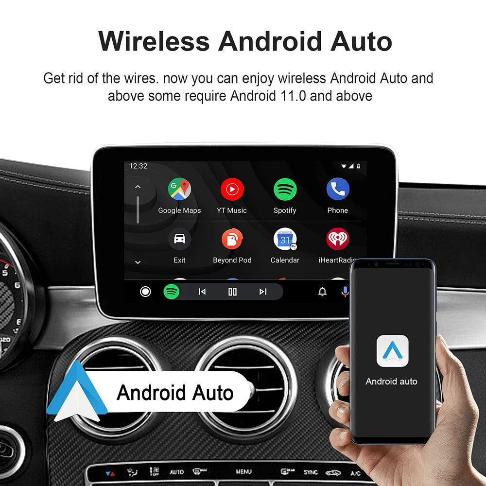 Box CarPlay Sans Fil Android 13 pour Voiture Stockage 32GB + 2GB RAM  جهاز ميديا بنظام أندرويد 13